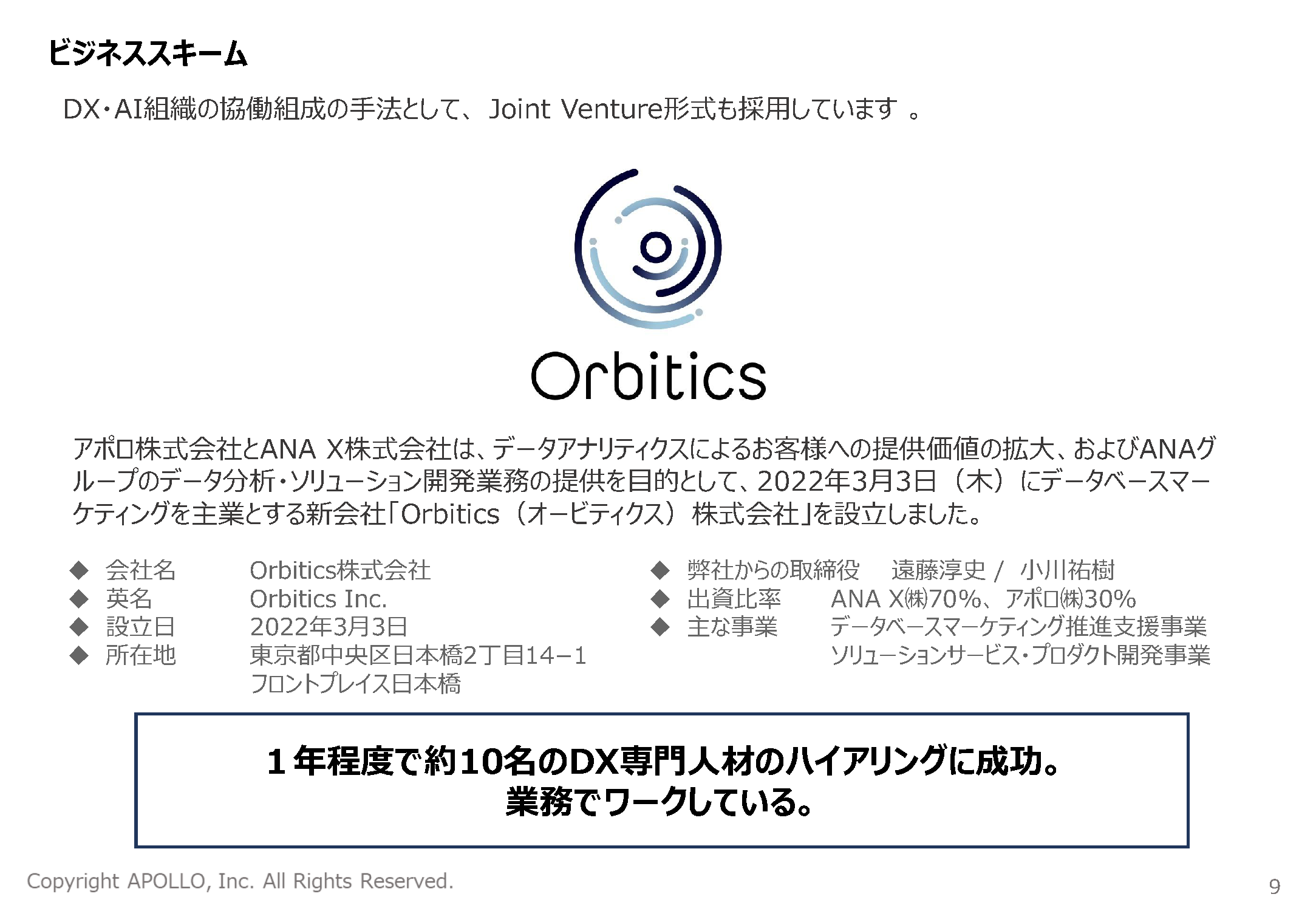 DX・AI組織の協働組成の手法として、Joint Venture形式も採用しています